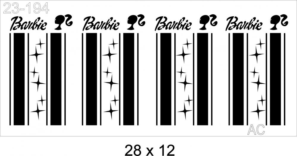 Stencil Barbie listra - 23-194