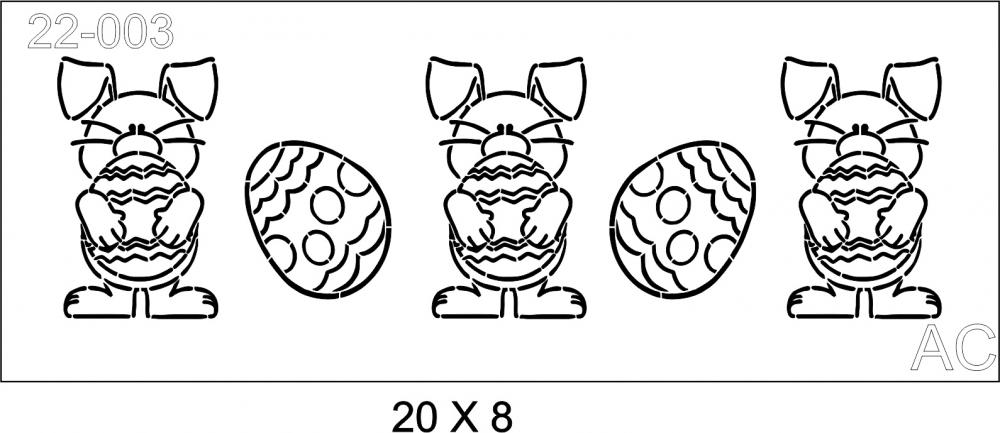 Stencil barra Coelhinhos e Ovinhos 22-003