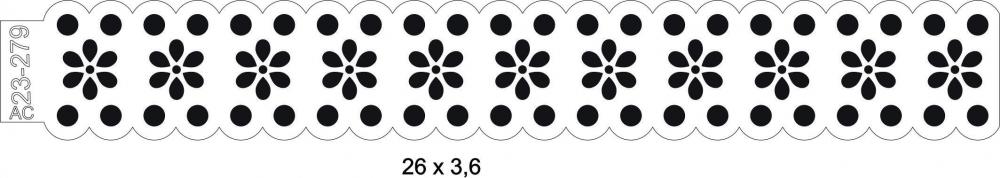 Stencil Barrado Duplo Florido 23-279