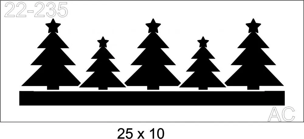 Stencil Barrinha Árvores de Natal  22-235