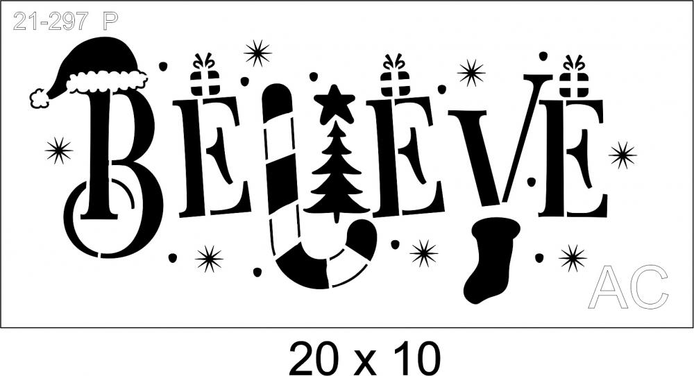 Stencil Believe 21-297