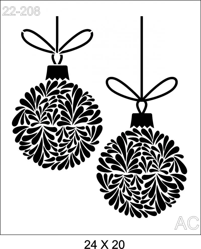 Stencil Bola  de Natal 22-208