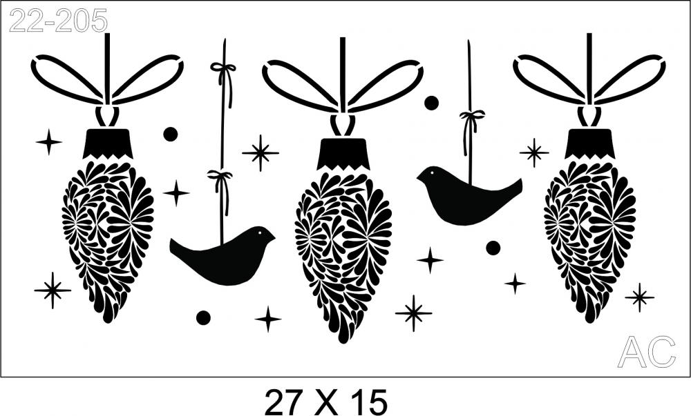 Stencil Enfeite de Natal 22-205