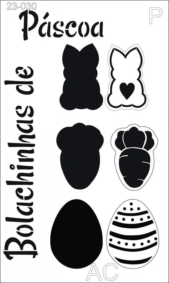 Stencil Bolachinhas de Páscoa Ref: 23-030