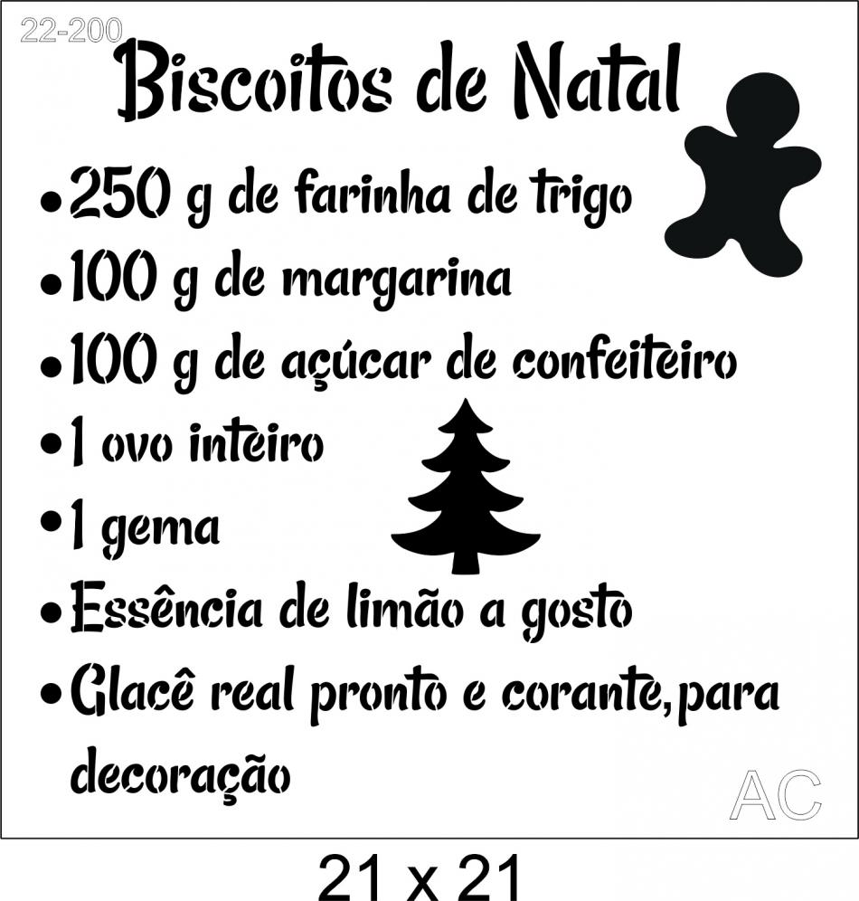 Stencil Receita  Biscoitos de Natal 22-200