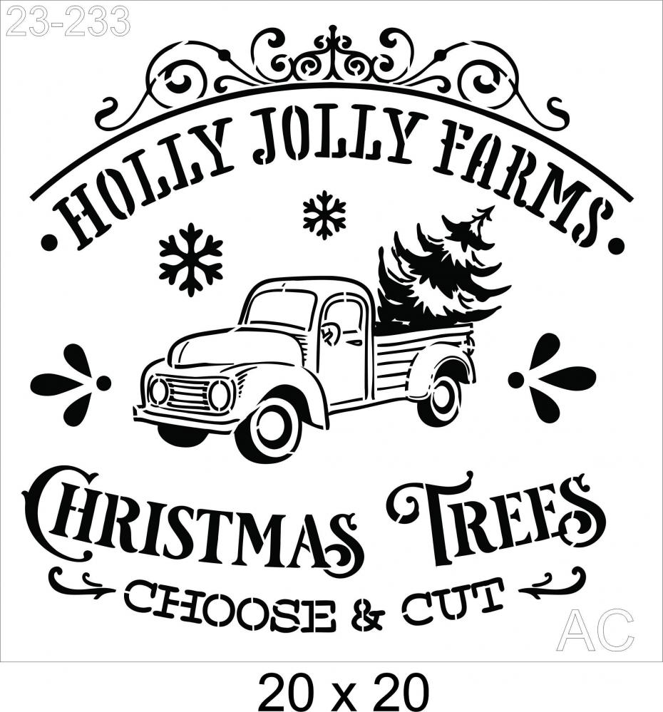 Stencil Holly Jolly  23-233