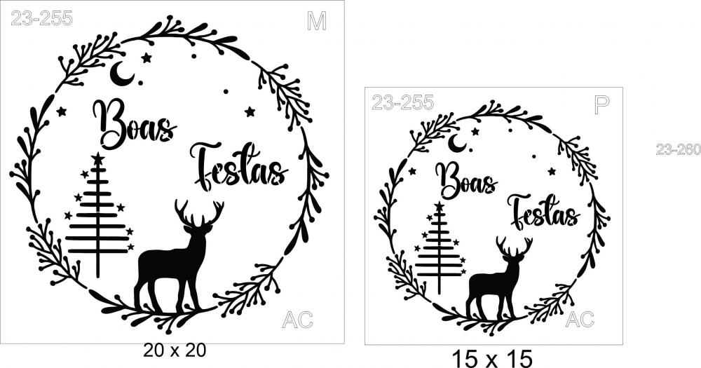 Stencil Moldura/Guirlanda Boas Festas 23-255