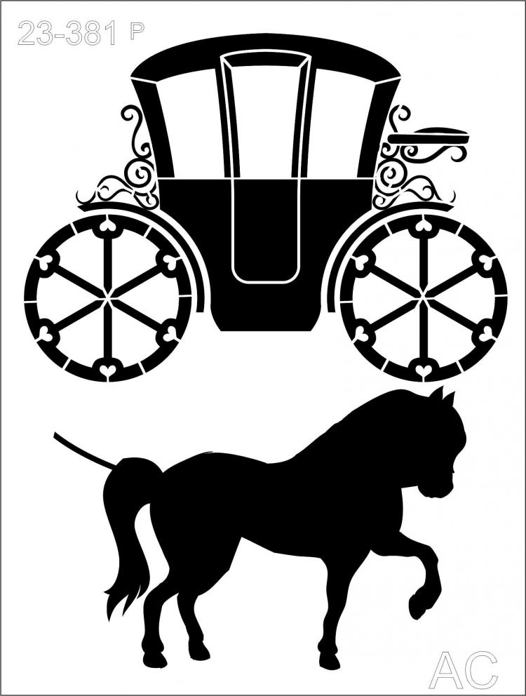 Stencil Carruagem de   Ref: 23-381