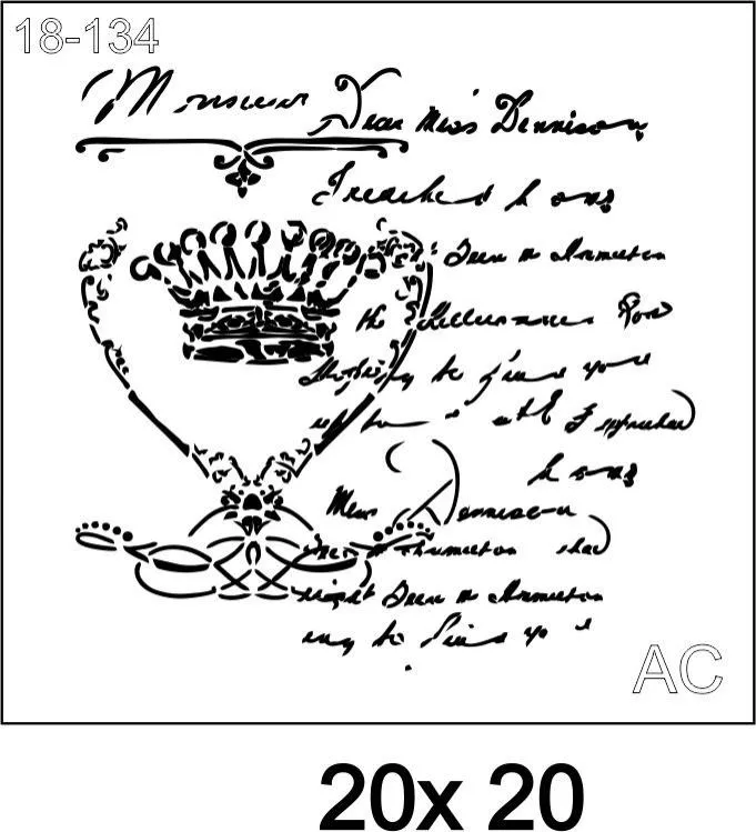 Stencil  carta caligrafada  18-134