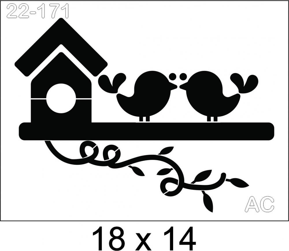 Stencil Casinha de passarinhos 22-171
