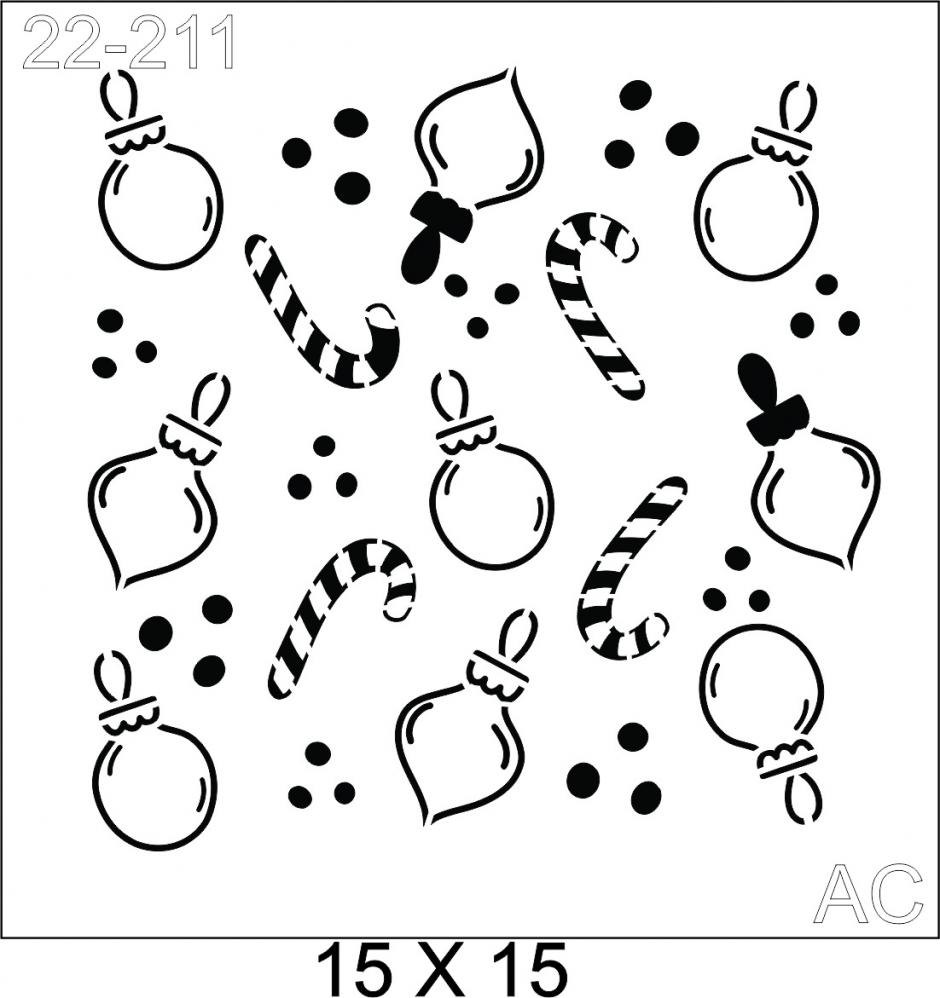Stencil  Enfeites de Natal  22-211