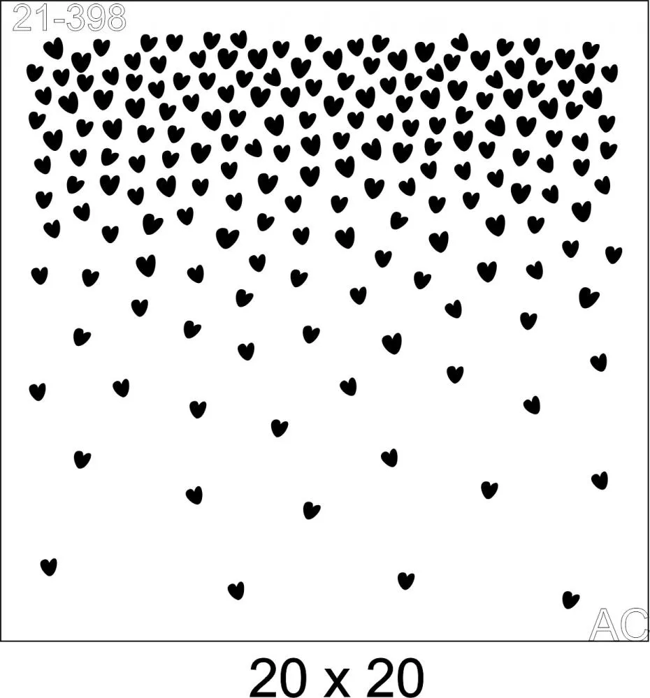 Stencil Chuva de corações Cod -21-398