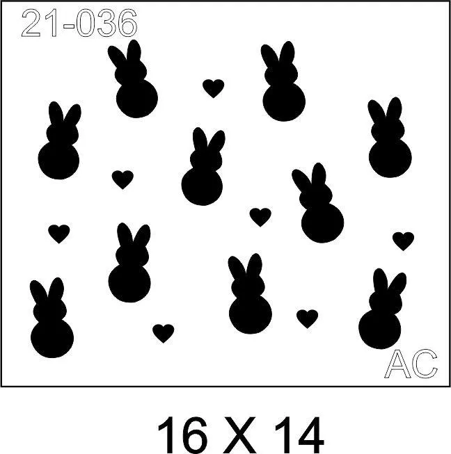 Stencil   coelhinhos Cod 21-036
