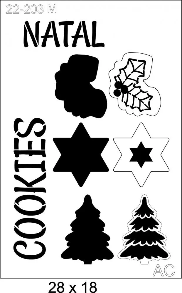 Stencil Cookies de Natal 22-203
