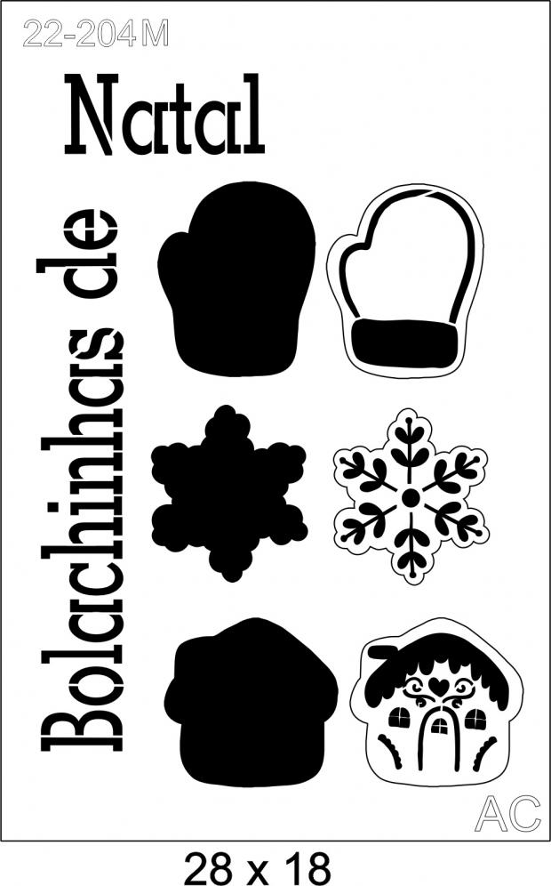Stencil Bolachinhas de Natal 22-204
