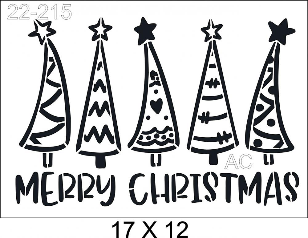 Stencil Árvores de Natal  22-215