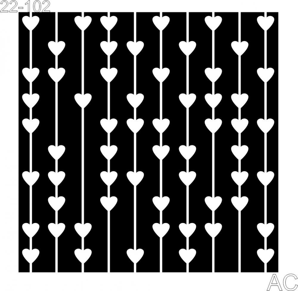 Stencil  Cortina de Corações   22-102