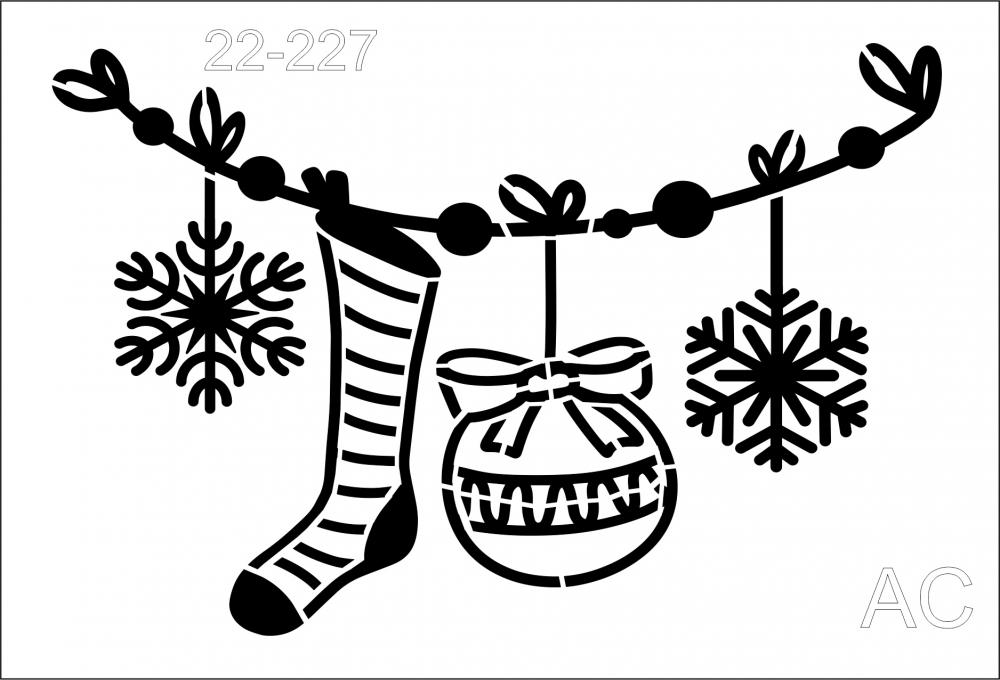 Stencil Enfeite  Natal 22-227
