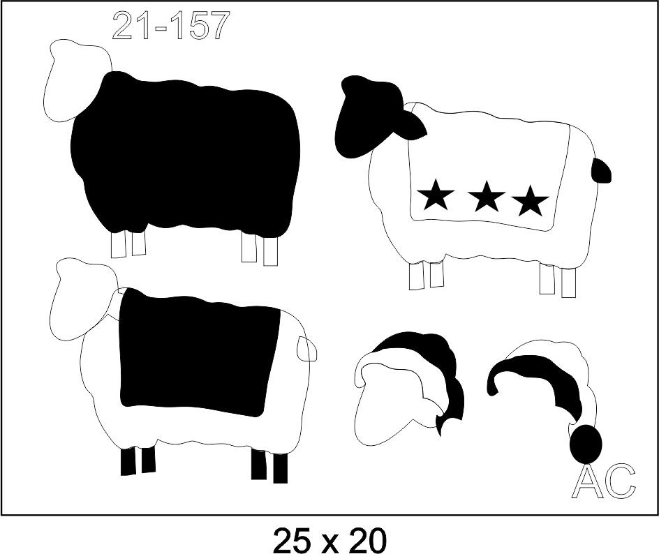 Stencil Ovelha Natal  21-157