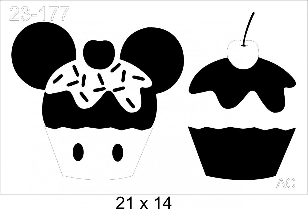 Stencil  Minie/Mickey Cup Cake  23-177