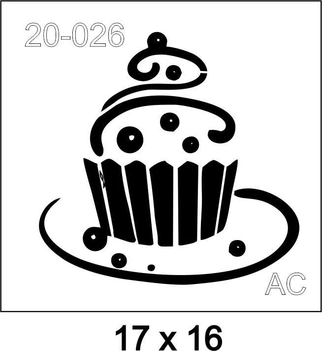 Stencil  CupCake   20-026