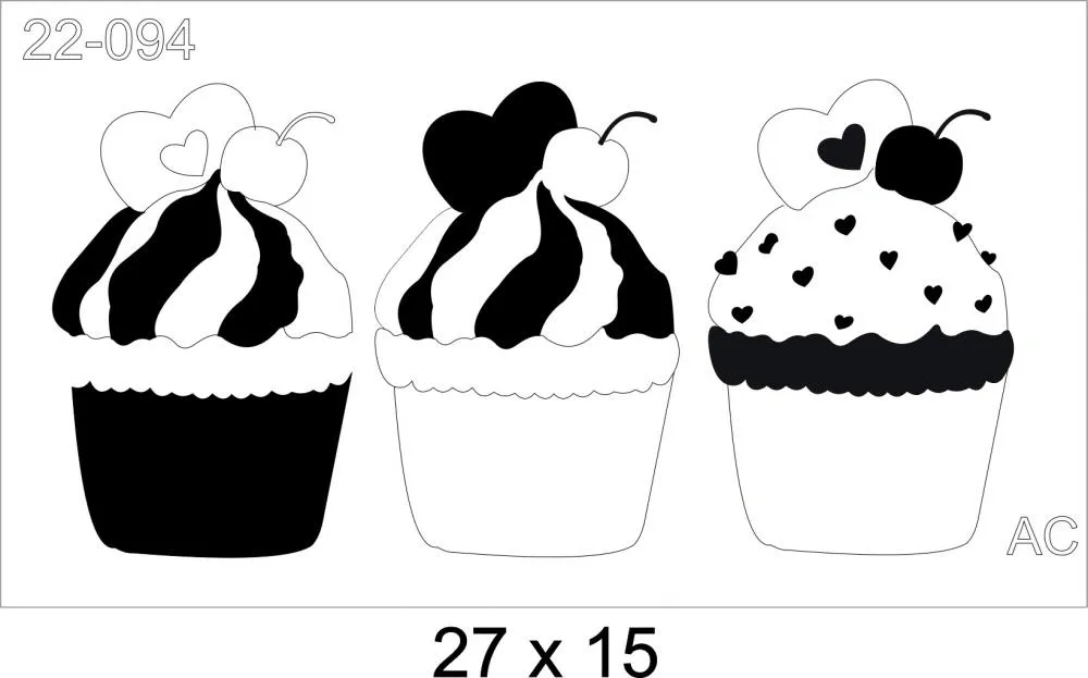 Stencil CupCake 22-094