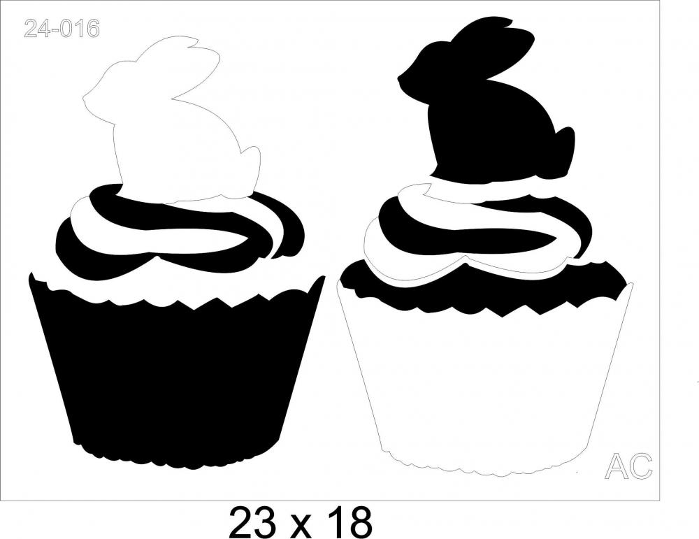 Stencil  Cupcake coelhinho24-016
