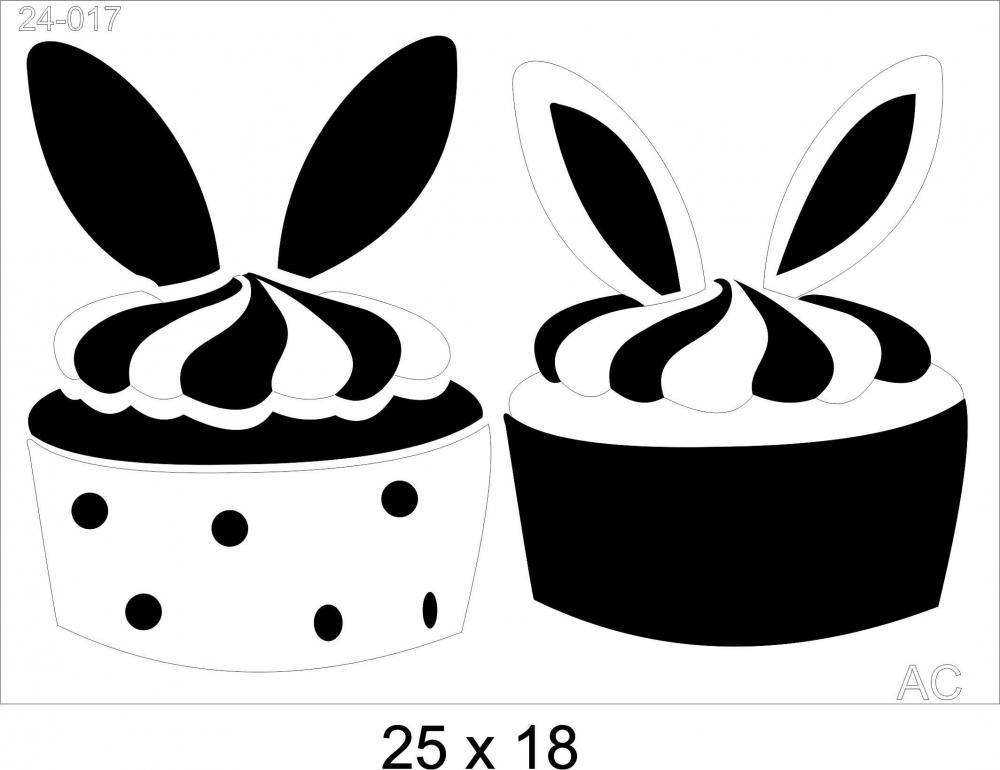 Stencil  Cupcake Orelhinha 24-017