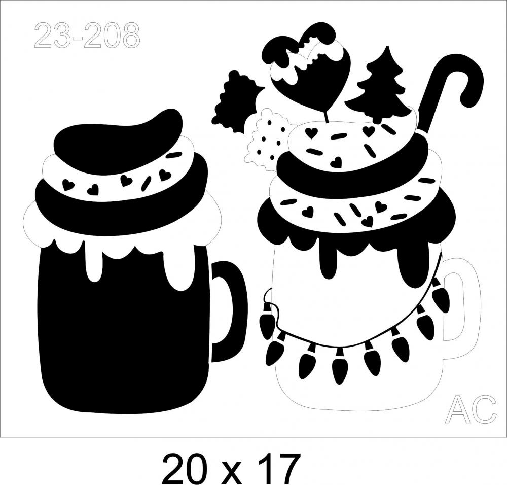 Stencil Taça de Sorvete Natal  23-208