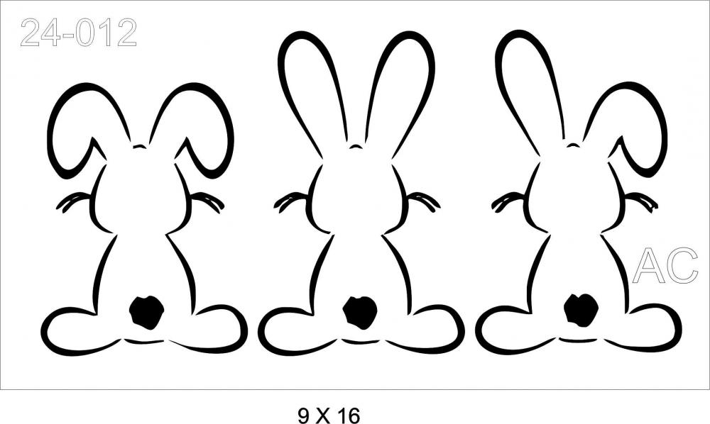 Stencil Trio de Coelhos 24-012