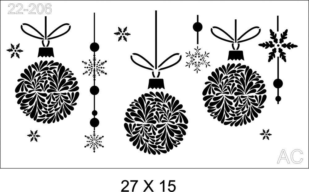 Stencil Bolas de Natal 22-206
