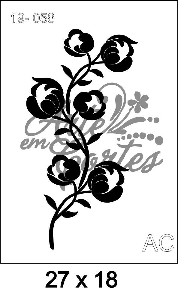 Stencil Flor de algodão   19-058
