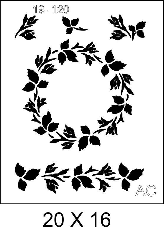 Stencil Guirlanda de folhas  19-120