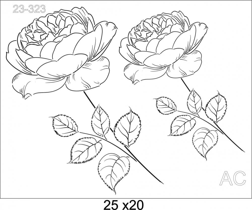 Stencil Flores Rosa  23-323