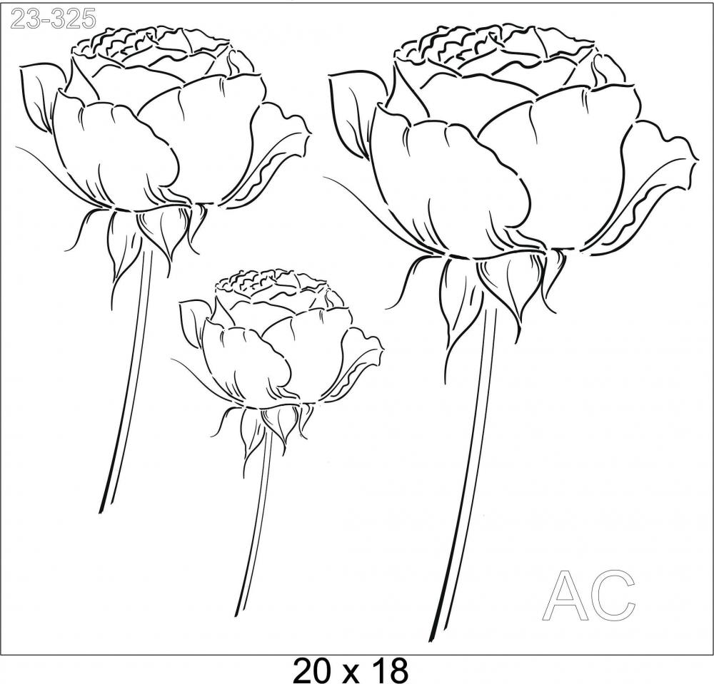 Stencil Flores Rosa  23-325