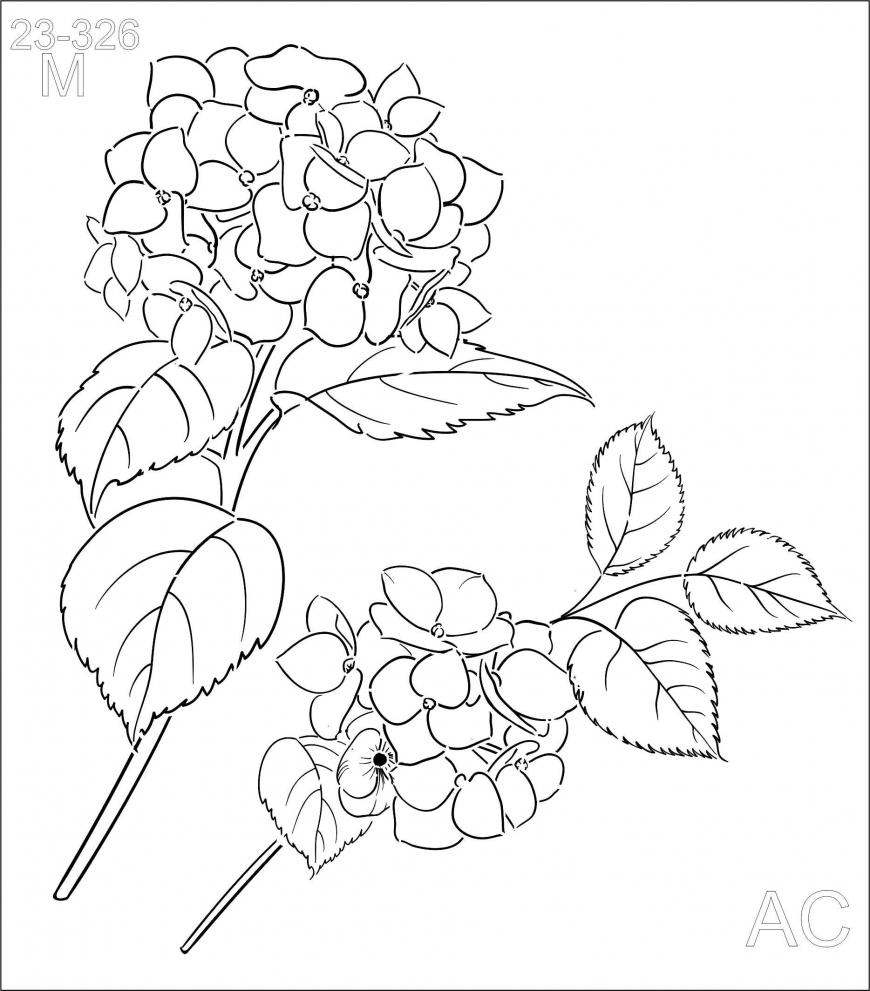 Stencil Flores Hortência  23-326