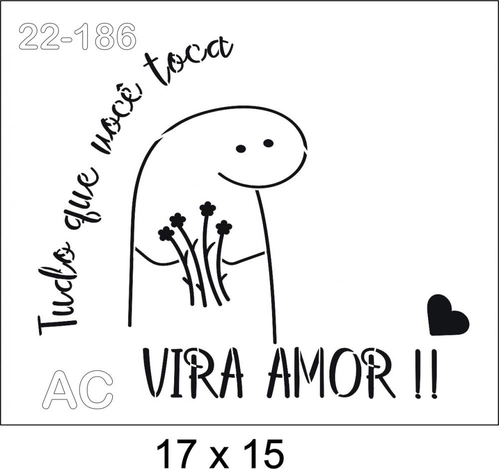 Estêncil Diananicy Nº 79 - Stencil Flork Meme - Apaixonado Amor