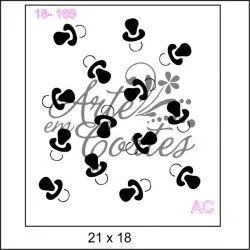 Stencil Fundo e estamparia chupetas 18-169