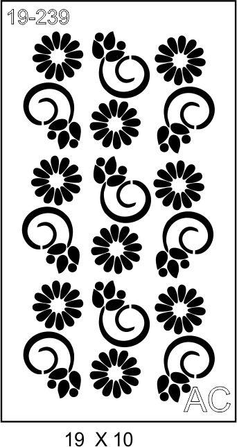Stencil Flores e arabescos    19-239