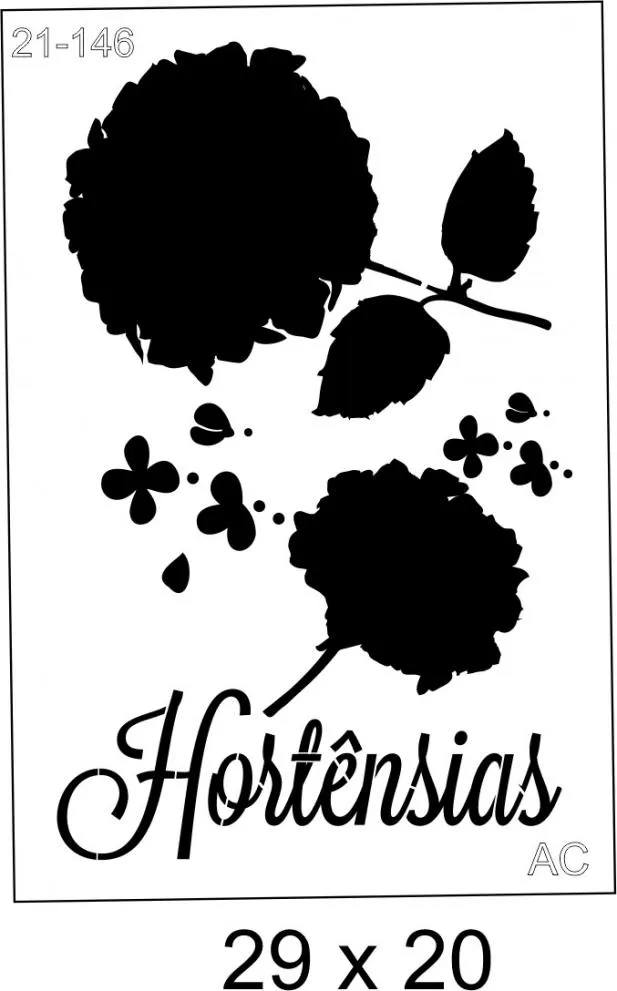 Stencil Hortênsias 21-146