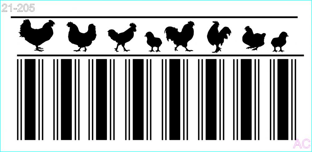 Stencil Listra c/galinhas 21-205