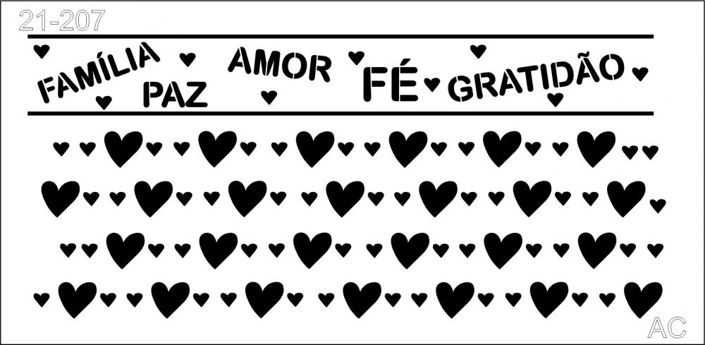 Stencil Coração...  21-207