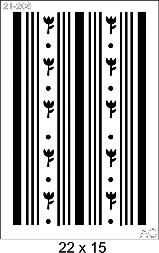 Stencil Listra c/tulipa 21-208