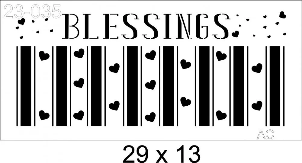 Stencil Listras BLESSINGS ( Bençãos)Ref: 23-035