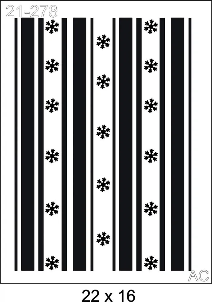 Stencil   Listras  Flocos de Neve  21-278