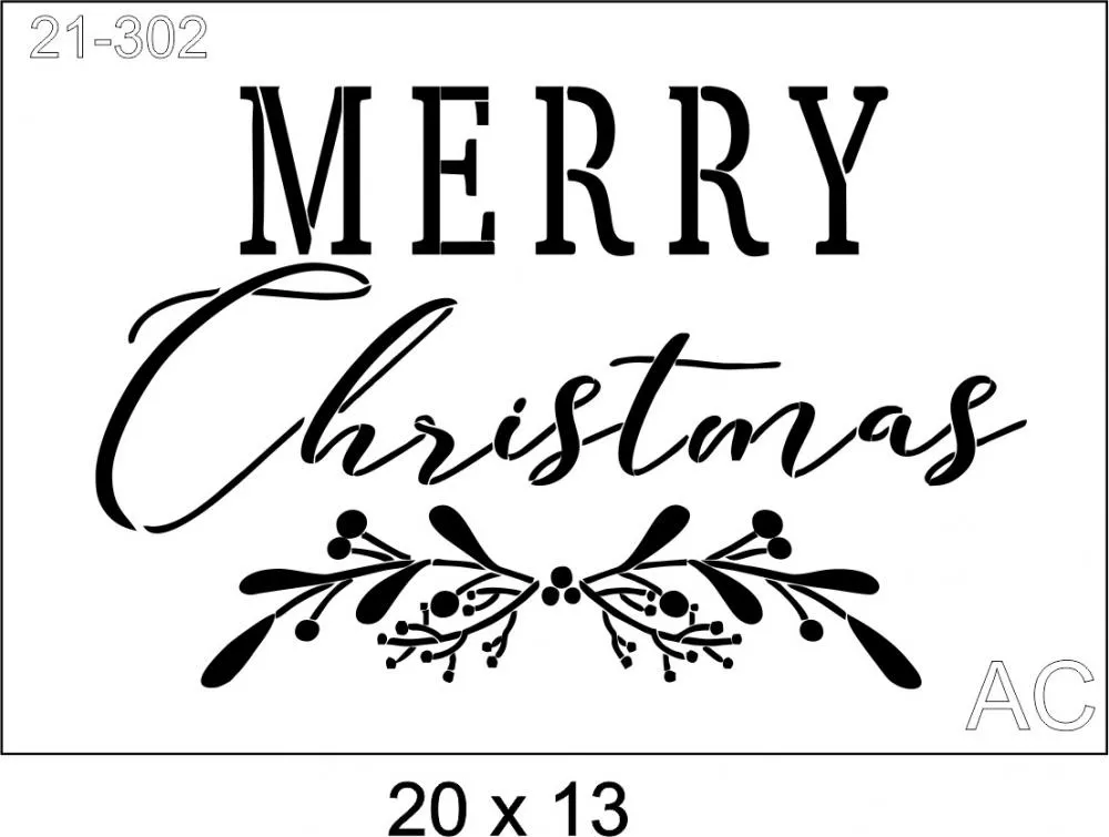 Stencil   Merry Christmas -21-302
