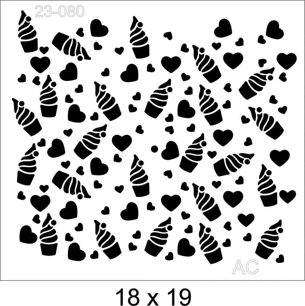 Stencil  Minis Cup Cakes Ref: 23-080