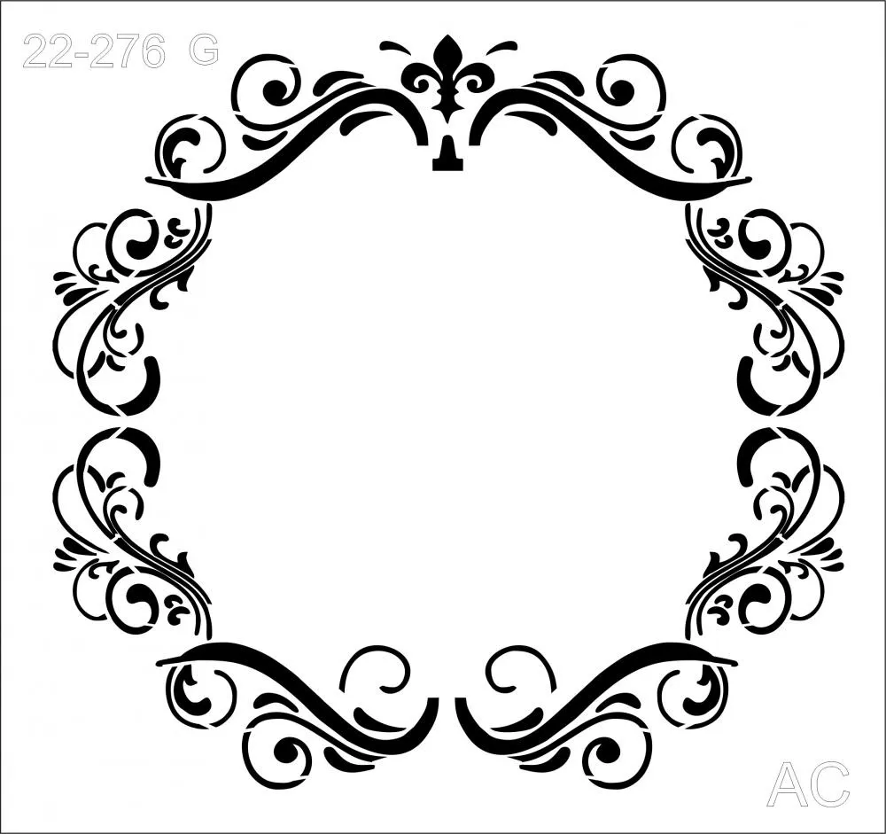 Stencil Moldura c/ Arabescos  22-276