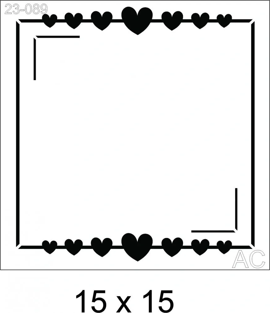 Stencil Moldura Corações 23-089