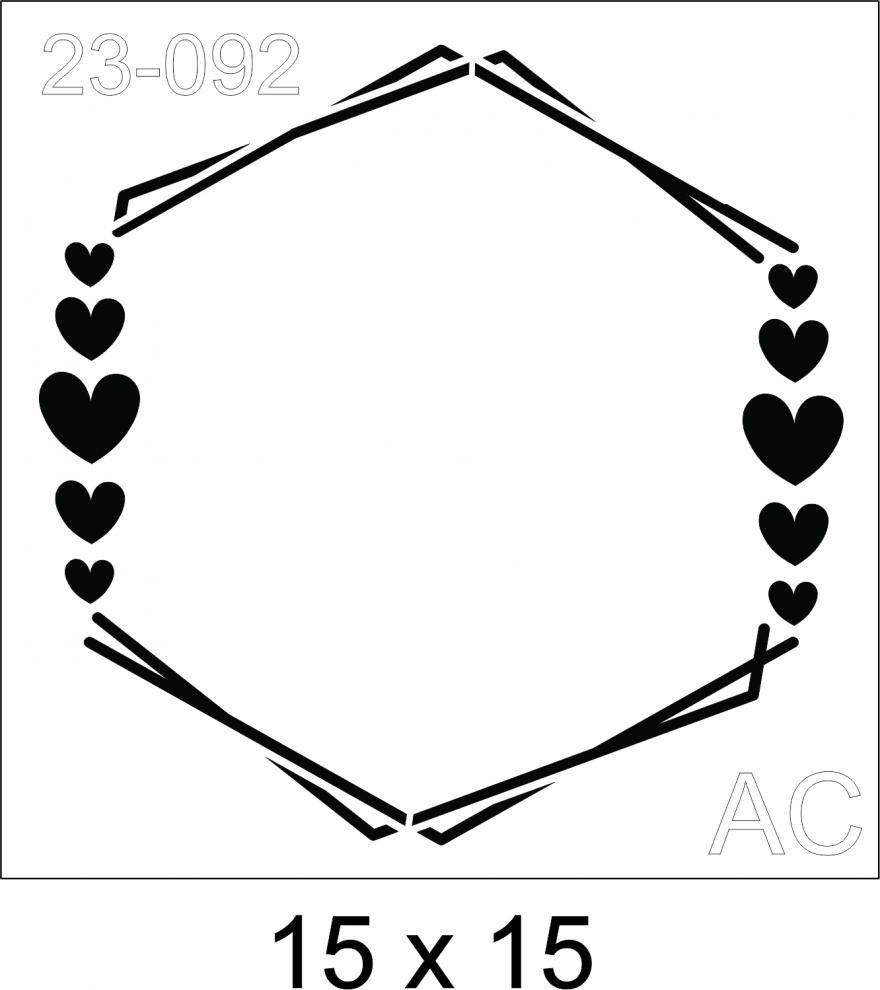 Stencil Moldura Corações 23-092